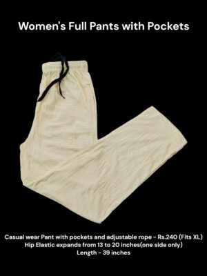Women's Full Pant with Pockets (XL Size) - 01
