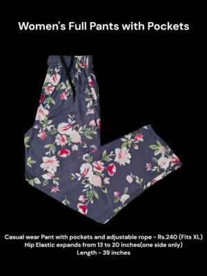 Women's Full Pant with Pockets (XL Size) - 14