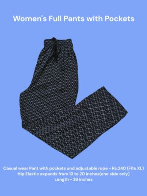 Women's Full Pant with Pockets (XL Size) - 06