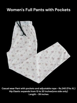 Women's Full Pant with Pockets (XL Size) - 16