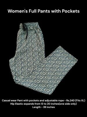 Women's Full Pant with Pockets (XL Size) - 08