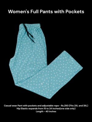 Women's Full Pant with Pockets (2XL/3XL Size) - 09