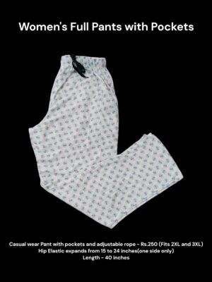 Women's Full Pant with Pockets (2XL/3XL Size) - 17