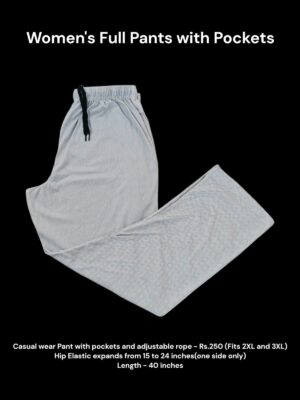 Women's Full Pant with Pockets (2XL/3XL Size) - 08