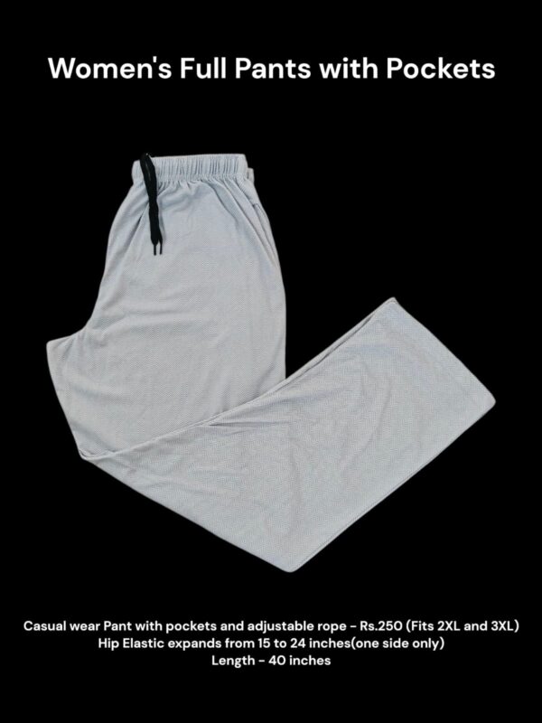 Women's Full Pant with Pockets (2XL/3XL Size) - 08