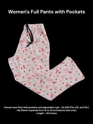 Women's Full Pant with Pockets (2XL/3XL Size) - 03