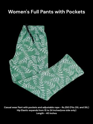 Women's Full Pant with Pockets (2XL/3XL Size) - 06