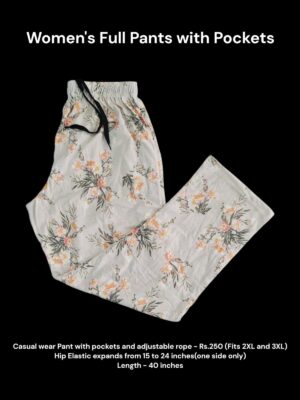 Women's Full Pant with Pockets (2XL/3XL Size) - 12
