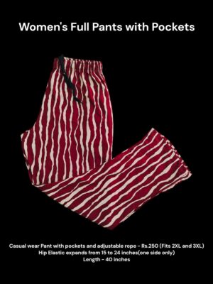 Women's Full Pant with Pockets (2XL/3XL Size) - 02