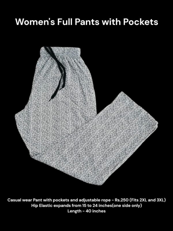 Women's Full Pant with Pockets (2XL/3XL Size) - 19