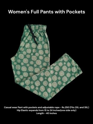 Women's Full Pant with Pockets (2XL/3XL Size) - 11