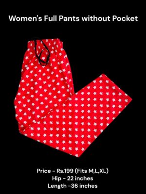 Women's Full Pant without Pockets (M/L/XL Size) - N10