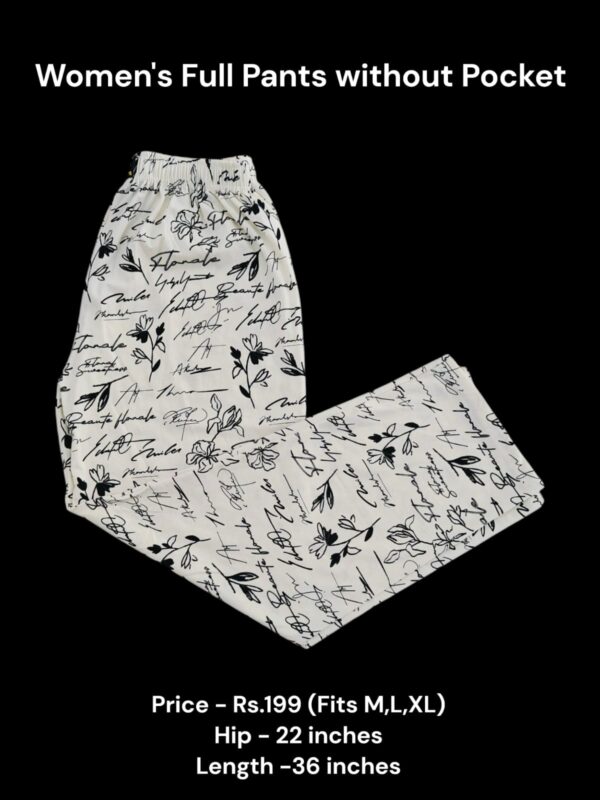 Women's Full Pant without Pockets (M/L/XL Size) - N02
