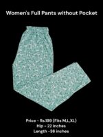 Women's Full Pant without Pockets (M/L/XL Size) - N16