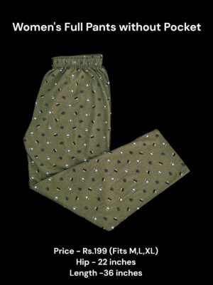 Women's Full Pant without Pockets (M/L/XL Size) - N19