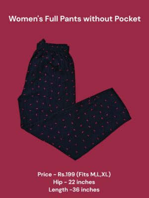 Women's Full Pant without Pockets (M/L/XL Size) - N06