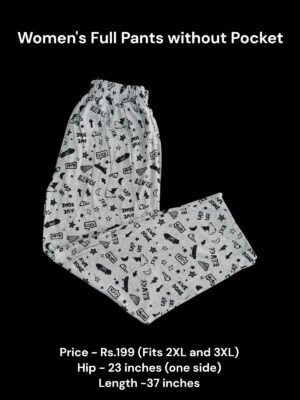 Women's Full Pant without Pockets (2XL/3XL Size) - 04
