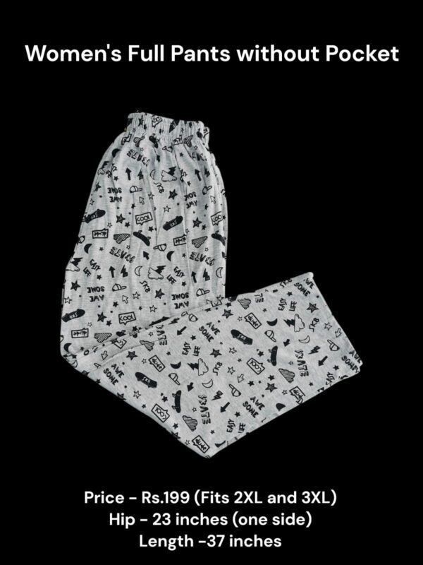 Women's Full Pant without Pockets (2XL/3XL Size) - 04