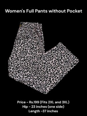 Women's Full Pant without Pockets (2XL/3XL Size) - 20