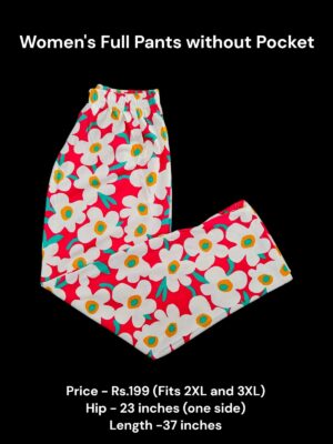 Women's Full Pant without Pockets (2XL/3XL Size) - 22