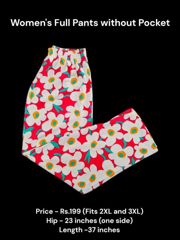 Women's Full Pant without Pockets (2XL/3XL Size) - 22