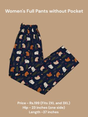 Women's Full Pant without Pockets (2XL/3XL Size) - 12