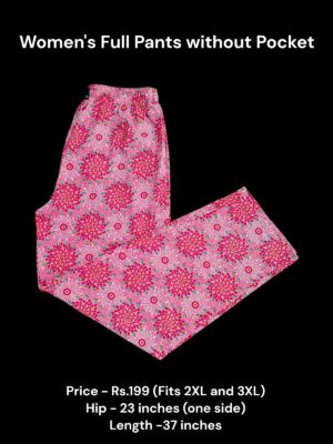 Women's Full Pant without Pockets (2XL/3XL Size) - 13