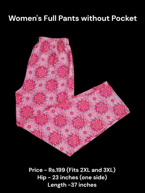 Women's Full Pant without Pockets (2XL/3XL Size) - 13
