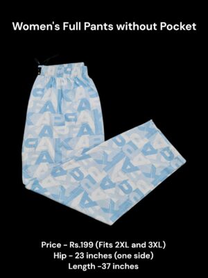 Women's Full Pant without Pockets (2XL/3XL Size) - 19