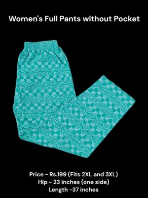 Women's Full Pant without Pockets (2XL/3XL Size) - 21