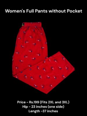 Women's Full Pant without Pockets (2XL/3XL Size) - 17