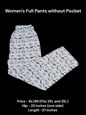 Women's Full Pant without Pockets (2XL/3XL Size) - 18