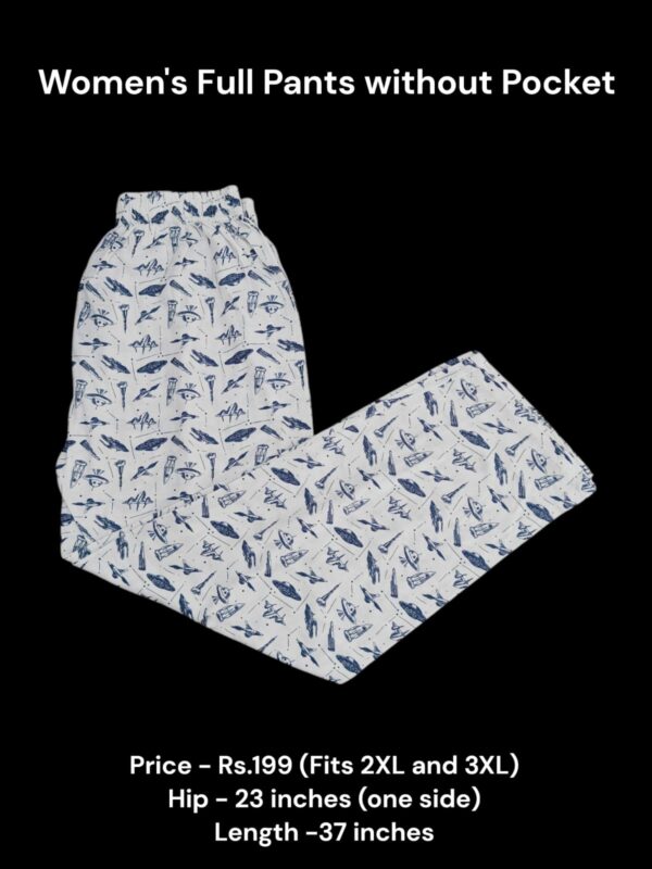 Women's Full Pant without Pockets (2XL/3XL Size) - 18