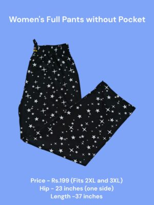 Women's Full Pant without Pockets (2XL/3XL Size) - 05