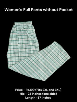 Women's Full Pant without Pockets (2XL/3XL Size) - 16