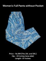 Women's Full Pant without Pockets (2XL/3XL Size) - 09