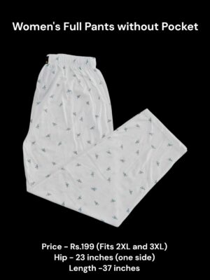 Women's Full Pant without Pockets (2XL/3XL Size) - 10