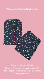 Women's Button Night Suit (XL size) - 01