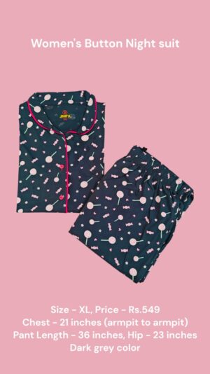 Women's Button Night Suit (XL size) - 01