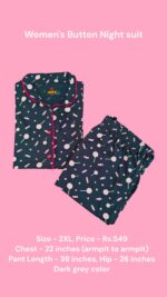 Women's Button Night Suit (2XL size) - 06