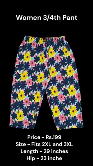 Women's 3/4th Pant (2XL/3XL Size) - 21