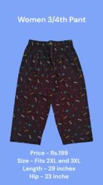 Women's 3/4th Pant (2XL/3XL Size) - 10