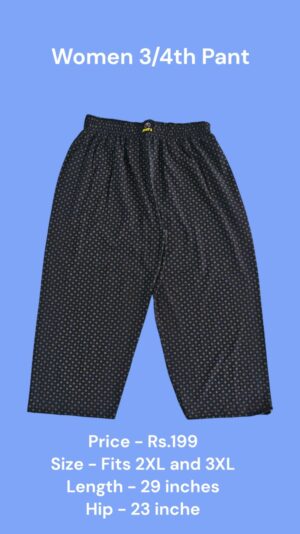 Women's 3/4th Pant (2XL/3XL Size) - 12