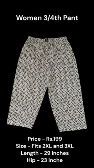 Women's 3/4th Pant (2XL/3XL Size) - 08
