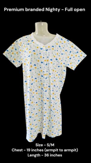 Premium Branded Women's Full Open Nighty (S/M Size)