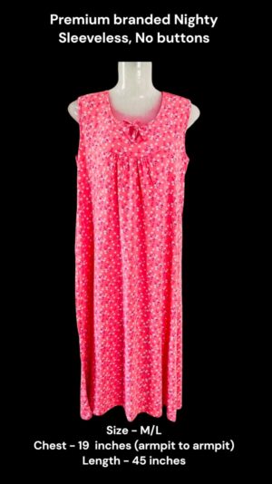 Premium Branded Women's Sleeveless Nighty (M/L Size)