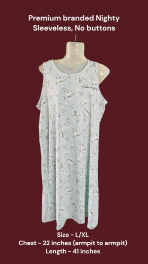 Premium Branded Women's Sleeveless Nighty (L/XL Size)