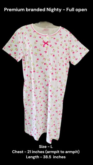 Premium Branded Women's Full Open Nighty (L Size)
