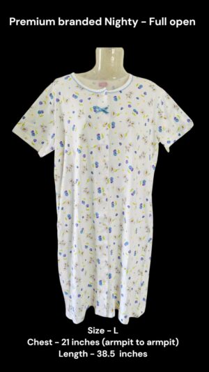 Premium Branded Women's Full Open Nighty (L Size)