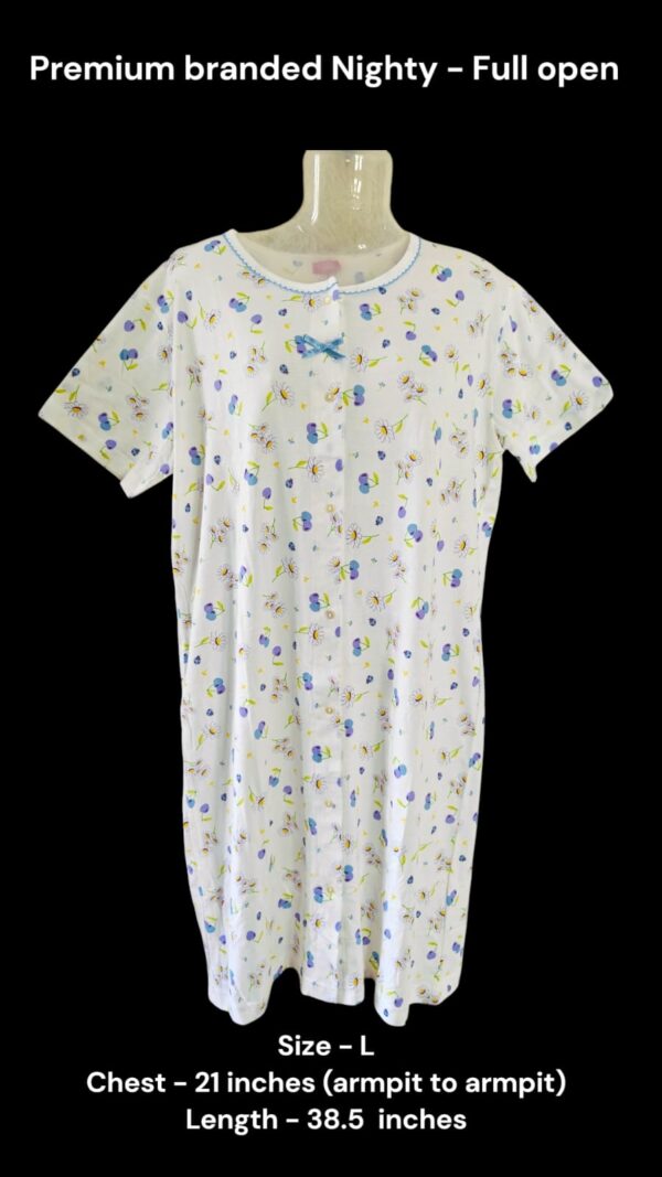 Premium Branded Women's Full Open Nighty (L Size)